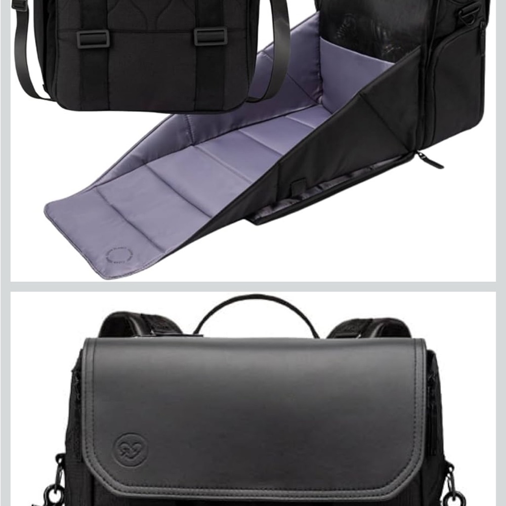 Paperclip Black Diaper bag with Changing Pad